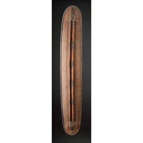 Central African Democratic Republic of Congo Mongo Saka Peoples Long Oval Wickerworked Shield